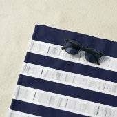 カスタムいかり航海のバスルーム海ネイビーブルー ビーチタオル (インサイチュ)