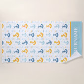 カスタムいかり航海のバスルーム海 ビーチタオル (正面)