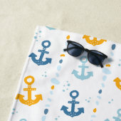 カスタムいかり航海のバスルーム海 ビーチタオル (インサイチュ)