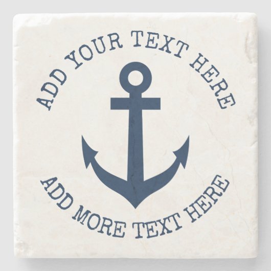 カスタムいかり航海の大理石コースターの贈り物 ストーンコースター (正面)