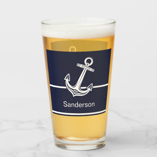 カスタムいかり航海の海ネイビーブルー タンブラーグラス (ドリンク裏面)