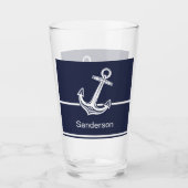 カスタムいかり航海の海ネイビーブルー タンブラーグラス (正面)