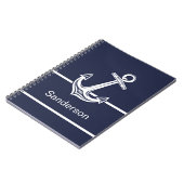 カスタムいかり航海の海ネイビーブルー ノートブック (左側)