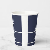 カスタムいかり航海の海ネイビーブルー 紙コップ (左)