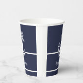 カスタムいかり航海の海ネイビーブルー 紙コップ (右)