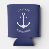 カスタムいかり船の名キャプテン航海のネイビーブルー 缶クーラー (裏面)