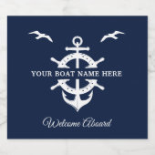 カスタムいかり船名船舶の車輪航海の名 ビールラベル (シングルラベル)