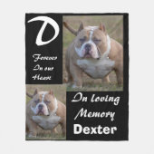 カスタムいじめっ子ピットブル犬の写真記念 フリースブランケット (正面)