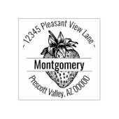 カスタムいちごアートワークのラウンドアドレス名 ラバースタンプ (インプリント)