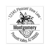 カスタムいちごアートワーク円形アドレス名 セルフインキングスタンプ (デザイン)