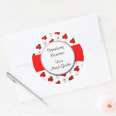 カスタムいちご模様缶詰シール ラウンドシール (封筒)