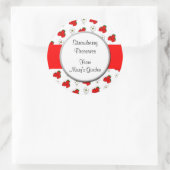 カスタムいちご模様缶詰シール ラウンドシール (バッグ)