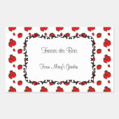 カスタムいちご模様缶詰シール 長方形シール (正面)