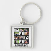 カスタムおじいちゃん父の日パパ9フォトコラージュ キーホルダー (正面)