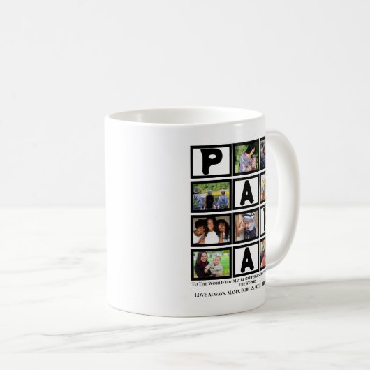 カスタムおじいちゃん父の日パパ9フォトコラージュ コーヒーマグカップ (正面右)