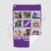 カスタムおじいちゃん男の神話の伝説8 Photo Collage ゴルフタオル (インサイチュ)