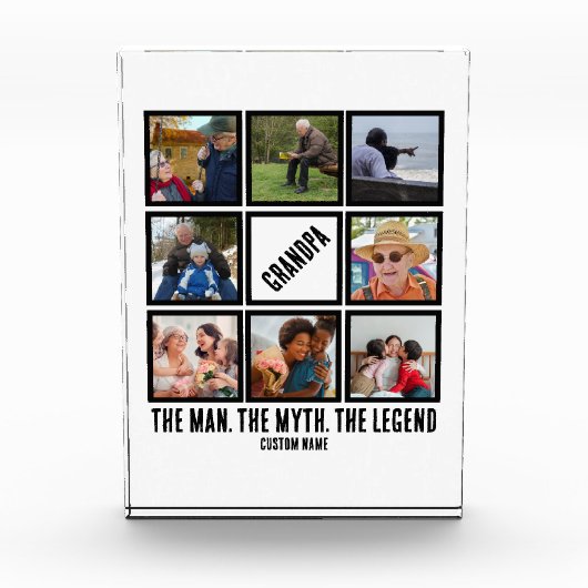 カスタムおじいちゃん男の神話の伝説8 Photo Collage フォトブロック (正面)