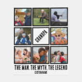 カスタムおじいちゃん男の神話の伝説8 Photo Collage フリースブランケット (正面)