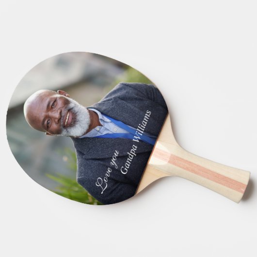カスタムおじいちゃん祖父パパ写真パーソナライズ 卓球ラケット (横)