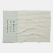 カスタムおばあちゃんのキッチンクリー淡い色のム&ブルーストライプの キッチンタオル (横)