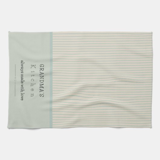 カスタムおばあちゃんのキッチンクリー淡い色のム&ブルーストライプの キッチンタオル (横)