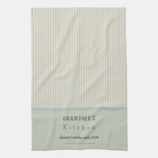 カスタムおばあちゃんのキッチンクリー淡い色のム&ブルーストライプの キッチンタオル (縦)