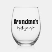 カスタムおばあちゃんのシッピーカップ ステムなしワイングラス (正面)