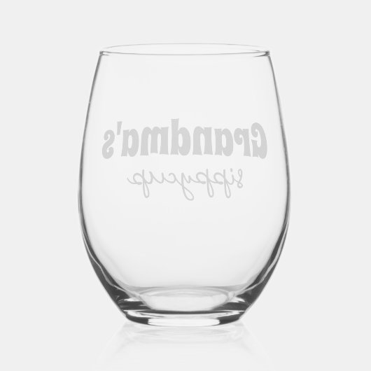 カスタムおばあちゃんのシッピーカップ ステムなしワイングラス (裏面)