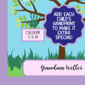 カスタムおばあちゃんギフト追加ハンドプリントと名前5子供 タペストリー