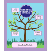 カスタムおばあちゃんギフト追加ハンドプリントと名前5子供 タペストリー