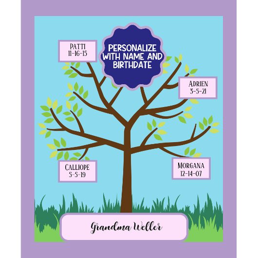 カスタムおばあちゃんギフト追加ハンドプリントと名前5子供 タペストリー