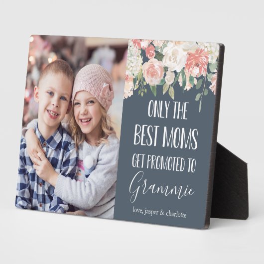 カスタムおばあちゃんニックネーム母の日写真 フォトプラーク (側面)