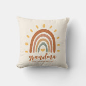 カスタムおばあちゃんボーホアーストゥーンレインボーサン クッション (正面)