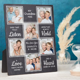 カスタムおばあちゃんユニークフォトコラージュ フォトプラーク