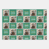 カスタムおばあちゃん写真おもしろい写真メリークリスマス ラッピングペーパーシート (正面3)