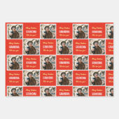 カスタムおばあちゃん写真おもしろい写真メリークリスマス ラッピングペーパーシート (正面2)