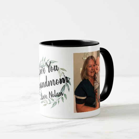 カスタムおばあちゃん孫からのフォトマグカップ マグカップ (正面右)