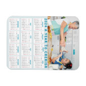 カスタムおばあちゃん孫の写真2024年カレンダー マグネット (横)