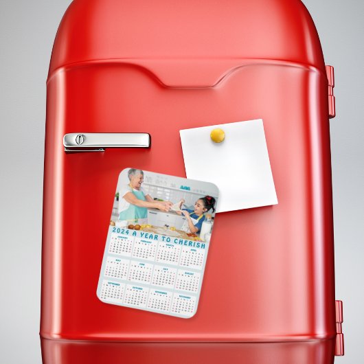 カスタムおばあちゃん孫の写真2024年カレンダー マグネット