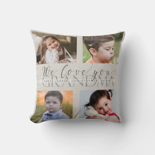 カスタムおばあちゃん孫の写真 クッション (正面)
