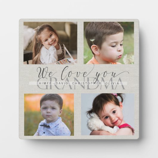 カスタムおばあちゃん孫の写真 フォトプラーク (正面)