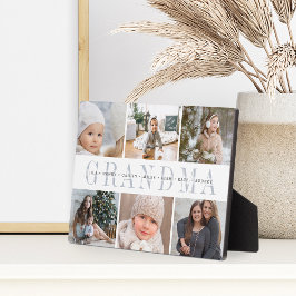 カスタムおばあちゃん孫フォトコラージュ フォトプラーク