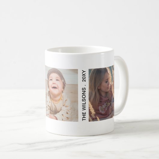 カスタムおばあちゃん用フォトコラージュカスタム文字 コーヒーマグカップ (正面右)