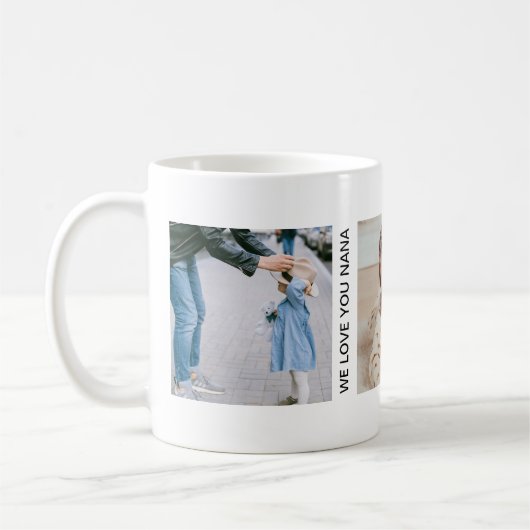 カスタムおばあちゃん用フォトコラージュカスタム文字 コーヒーマグカップ (左)