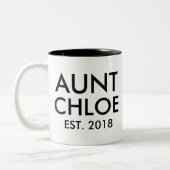 カスタムおばさん |新生児妊娠のお知らせ ツートーンマグカップ (左)