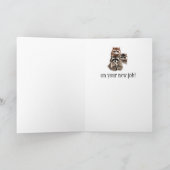 カスタムおめでとうございますおもしろい吹アライグマキス カード (内部)