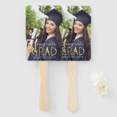 カスタムおめでとうズモダンラシンプル名門私立校風の写真 ハンドファン (正面&裏面)