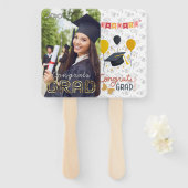 カスタムおめでとうズモダンラシンプル名門私立校風の写真 ハンドファン (正面&裏面)