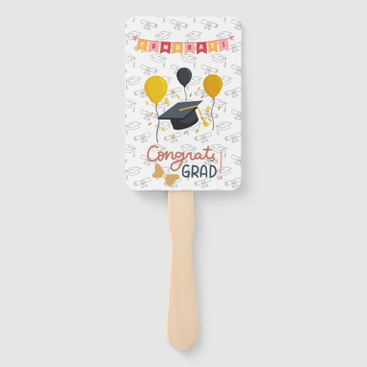 カスタムおめでとうズモダンラシンプル名門私立校風の写真 ハンドファン (裏面)