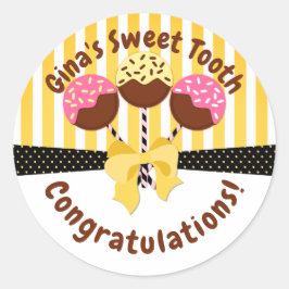 カスタムおめでとうベーカリーの箱シール ラウンドシール